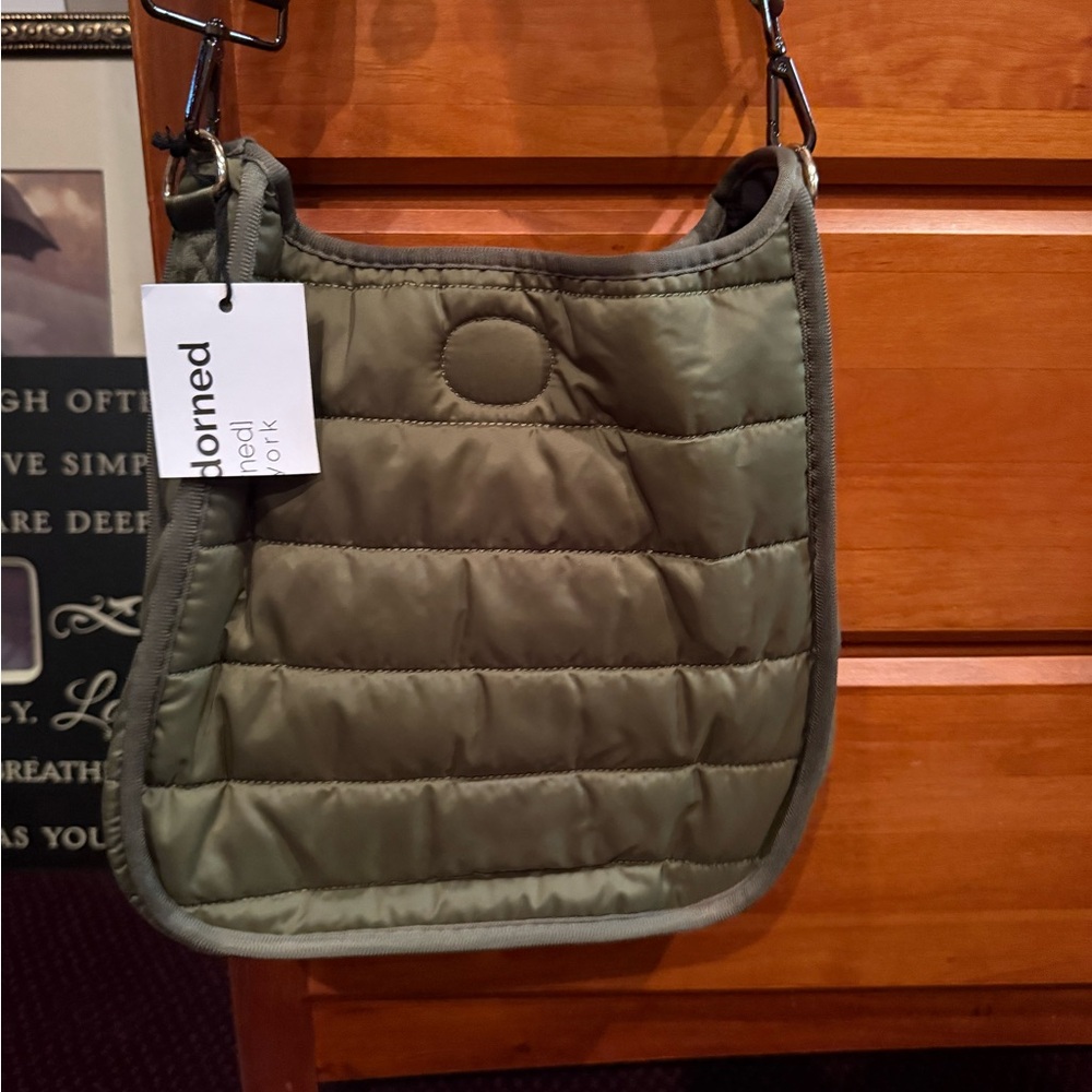 Horned Olive Quilted Shoulder Bag